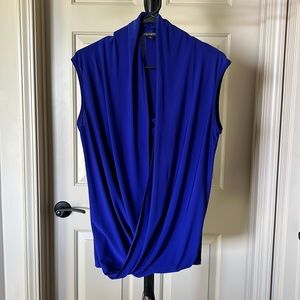 Blue sleeveless blouse